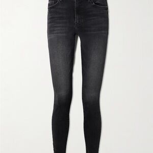 MOTHER Mid-Rise Charcoal Skinny Jeans